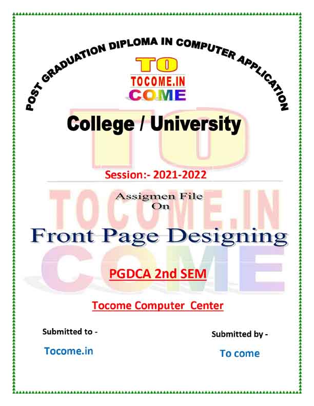 assignment front page kaise sajaen